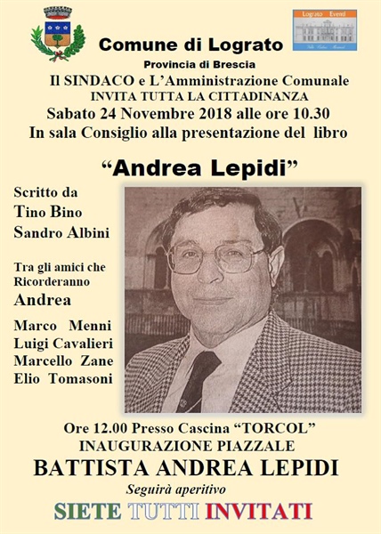 Il Comune di Lograto per Andrea Lepidi