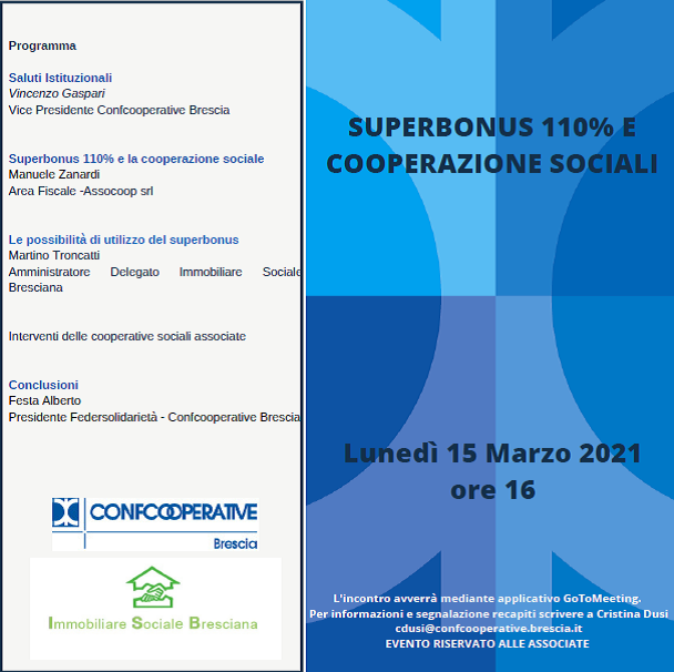 SUPERBONUS 110% E COOPERAZIONE SOCIALE