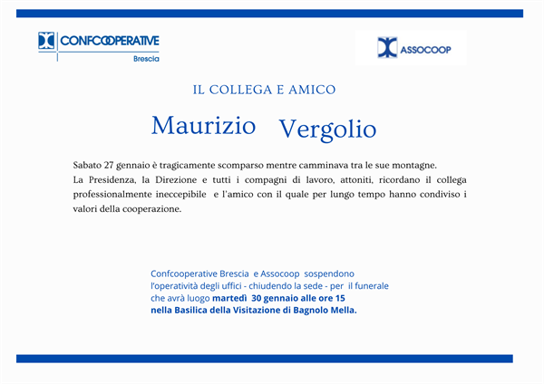 E’ scomparso Maurizio Vergolio