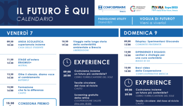 Futura Expo: il calendario delle iniziative di Confcooperative