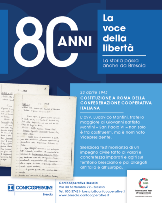 80 anni dalla ricostituzione di Confcooperative dopo lo scioglimento imposto durante il ventennio fascista