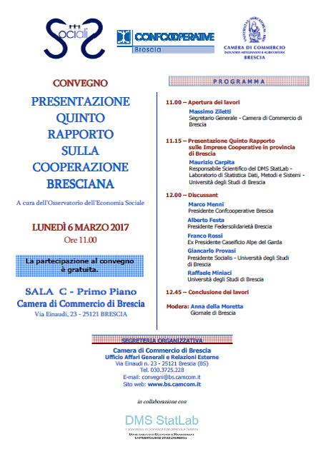 Presentazione della V edizione del rapporto sulla cooperazione   bresciana
