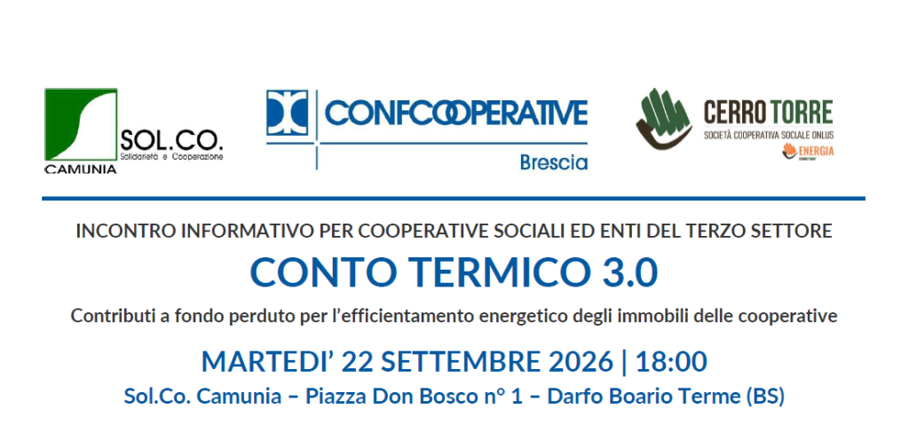 Il 22 settembre a Darfo Boario Terme si parla di Conto Termico 3.0 per le cooper…