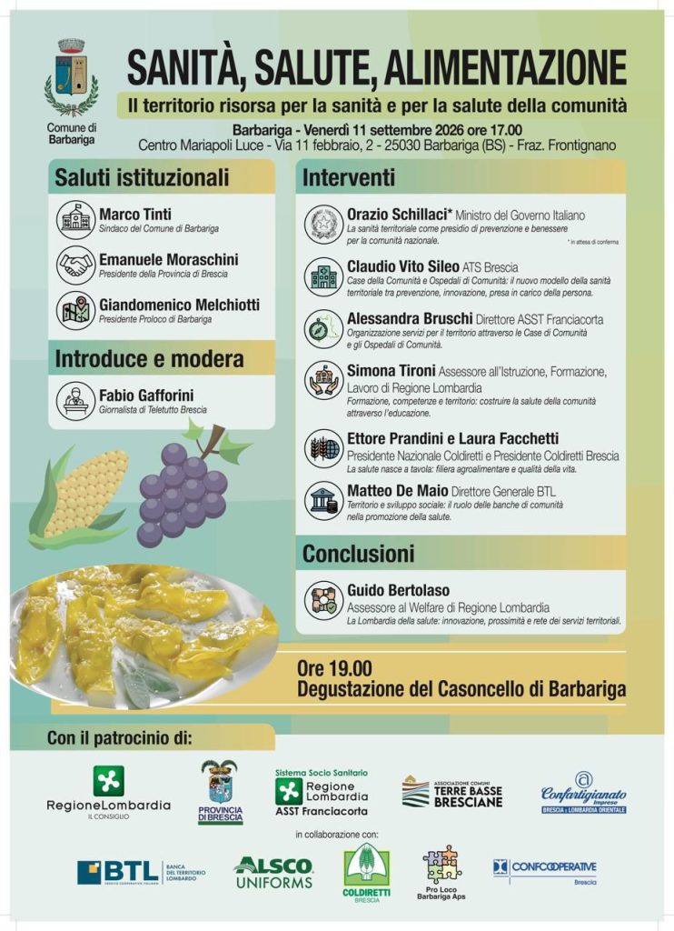 Sanità, Salute, Alimentazione.  Il territorio come risorsa per la comunità